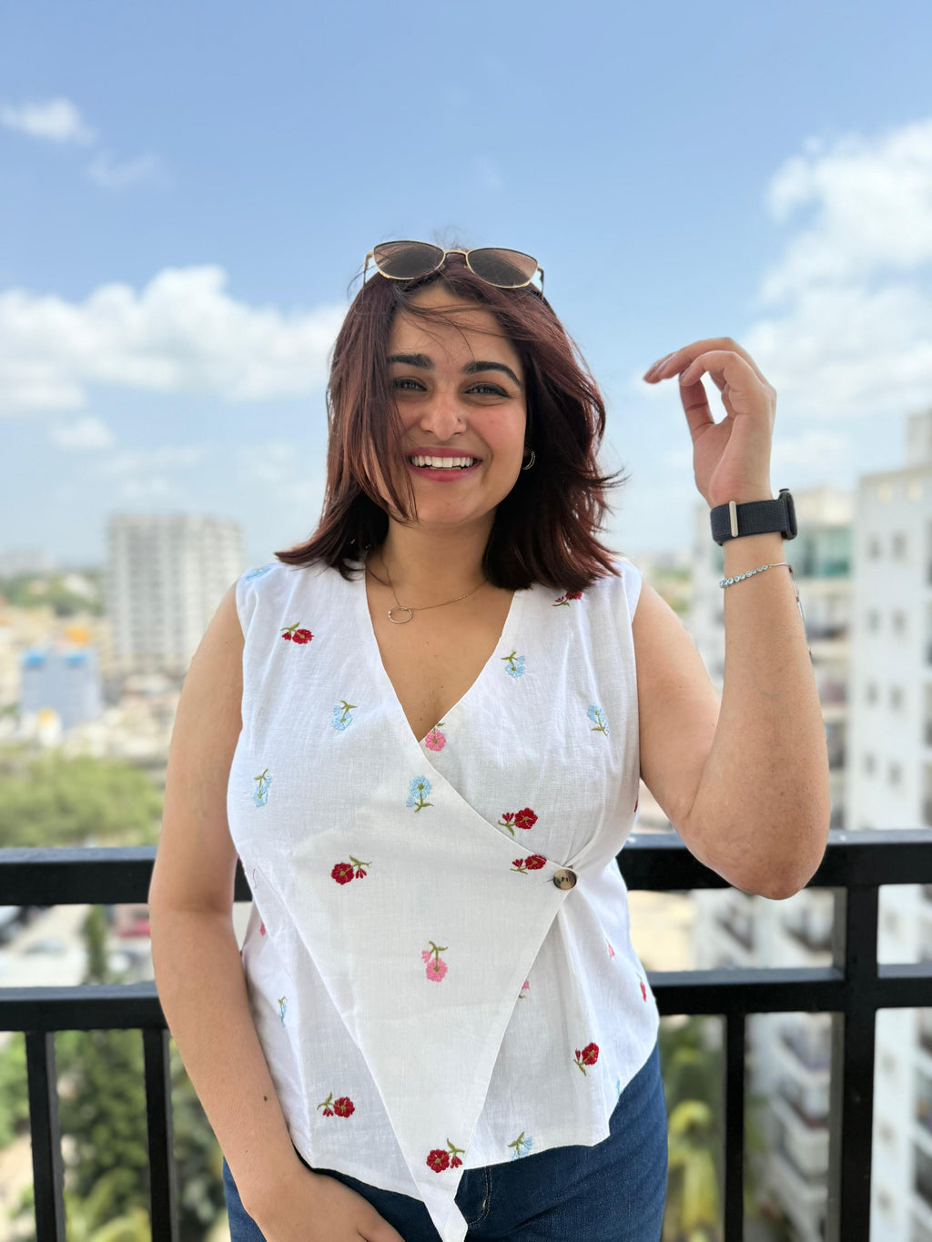 Petal wrap waistcoat